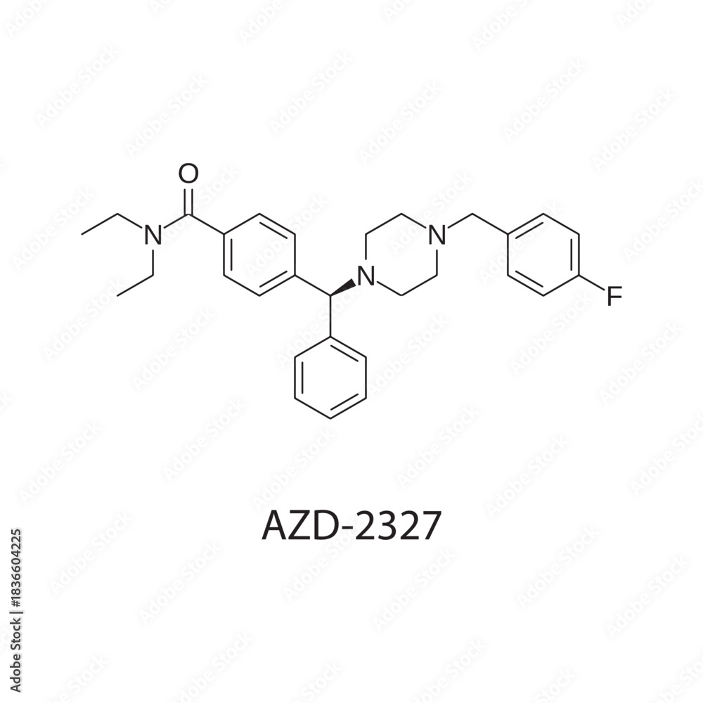 Fototapeta premium AZD-2327 Chemical Structure Illustration