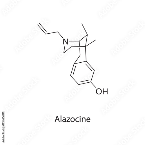 Alazocine Chemical Structure Vector