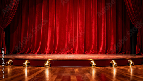 red velvet curtain