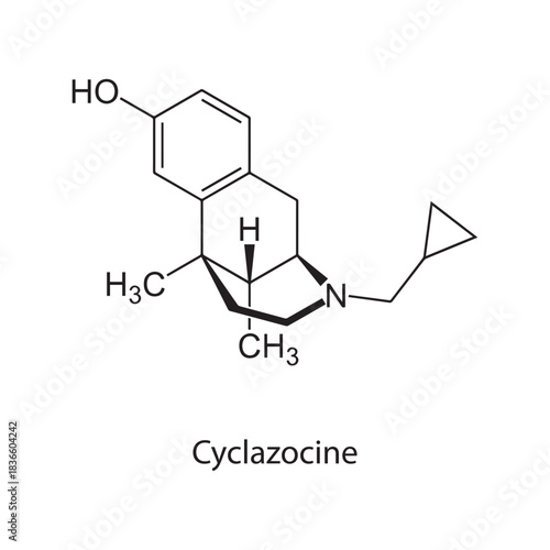 Cyclazocine Molecular Structure Vector