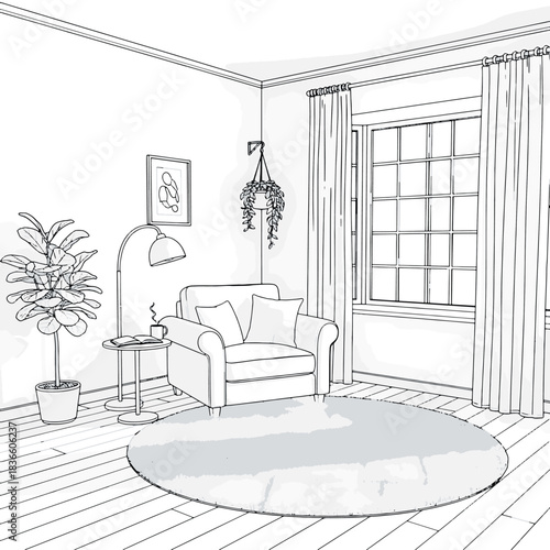 Cozy Corner Armchair and Reading Nook Interior