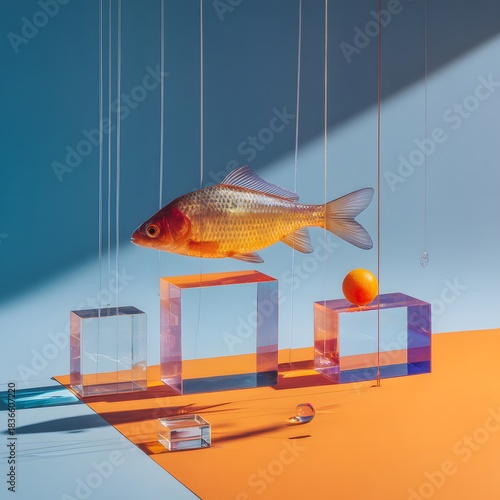 Fishing bait for fishing, abstract marketing concept.