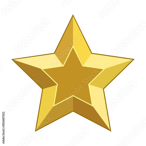 Vector golden star isolated on white background. EPS10