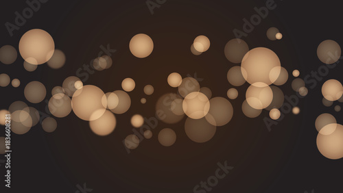 Abstract Background Showcasing Soft Blurred Golden Orbs Floating Against A Dark Backdrop