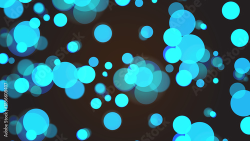 An abstract image showcasing the interplay of light blue circles on dark background.