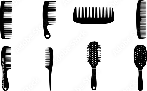 Comb silhouette, Comb , Barber comb silhouettes, Comb clipart, Barber comb, Hair brush silhouette, Hair comb silhouette