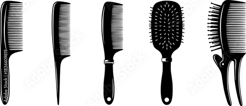 Comb silhouette, Comb , Barber comb silhouettes, Comb clipart, Barber comb, Hair brush silhouette, Hair comb silhouette