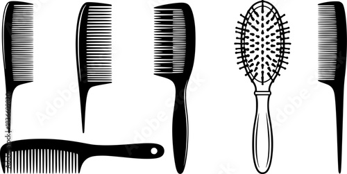 Comb silhouette, Comb , Barber comb silhouettes, Comb clipart, Barber comb, Hair brush silhouette, Hair comb silhouette