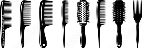 Comb silhouette, Comb , Barber comb silhouettes, Comb clipart, Barber comb, Hair brush silhouette, Hair comb silhouette