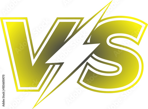 Versus V/S gradent yellow color vector file competition fight battle challenge championship duel match game sport background editable black yellow design.
