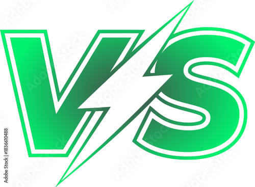 Versus V/S gradient green color vector file competition fight battle challenge championship duel match game sport background editable premium gradient color design.
