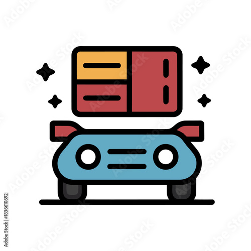 Bumper icon on White Background Vector Art Illustration on white background.	