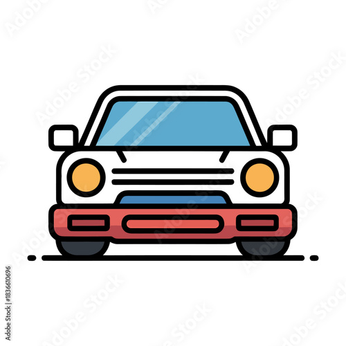 Bumper icon on White Background Vector Art Illustration on white background.	