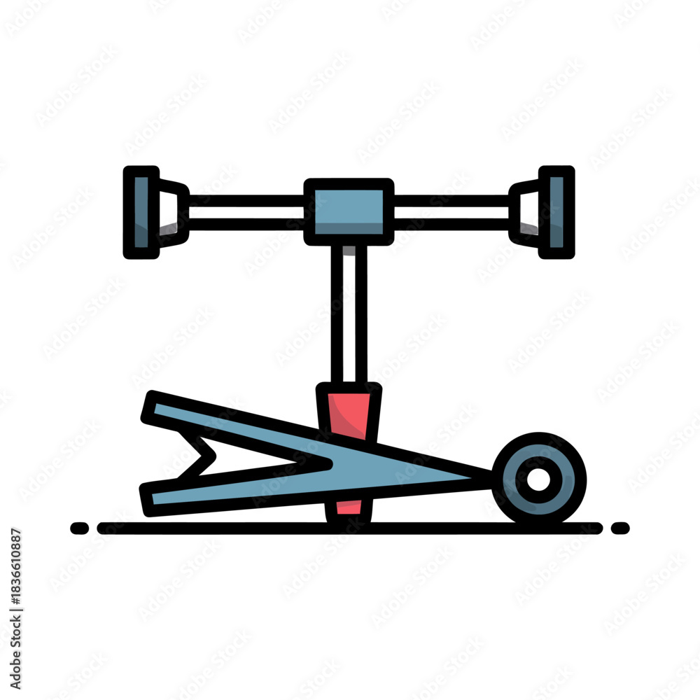 Fototapeta premium Car jack icon on White Background Vector Art Illustration on white background.