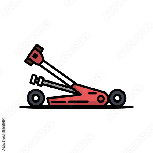 Car jack icon on White Background Vector Art Illustration on white background.