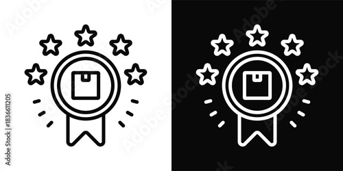 Branding  Icon Set White And Black Background Style