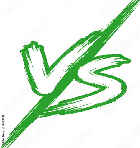 Versus V/S basic green color vector file competition fight battle challenge championship duel match game sport background editable normal green design.
