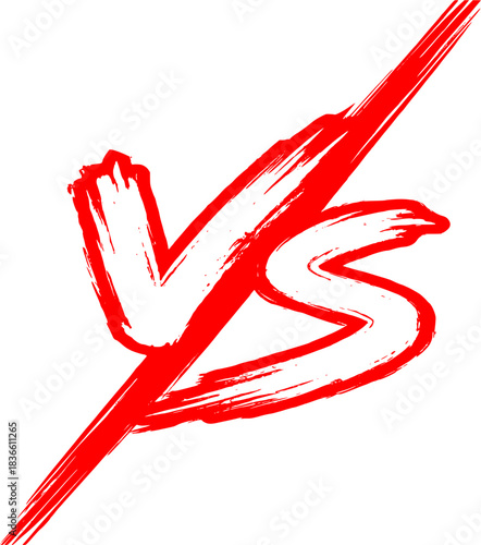 Versus V/S red color single vector competition fight battle challenge championship duel match game sport background editable basic red design.
