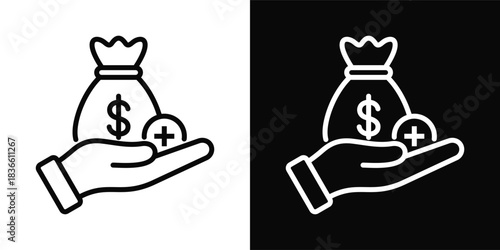 Incentive  Icon Set White And Black Background Style