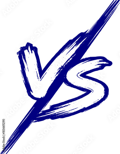 Versus V/S blue color vector competition fight battle challenge championship duel match game sport background editable deep blue design.
