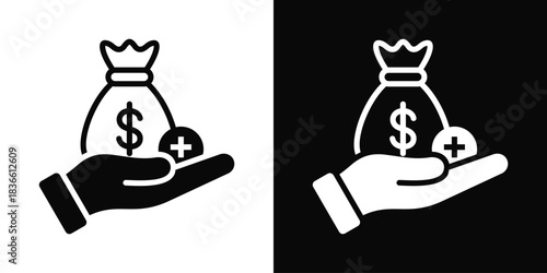 Incentive  Icon Set White And Black Background Style