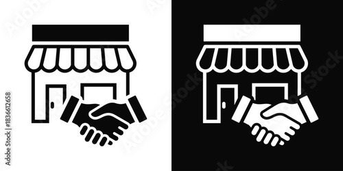 Acquisition  Icon Set White And Black Background Style