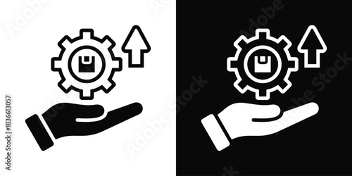 Product Development  Icon Set White And Black Background Style