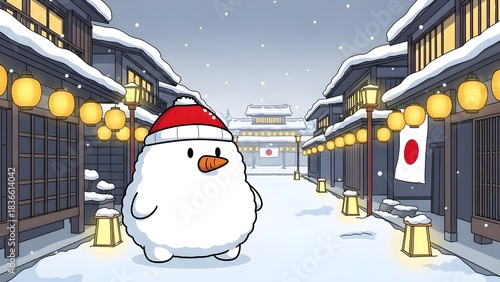 Snow Puff Christmas Creature in Japan