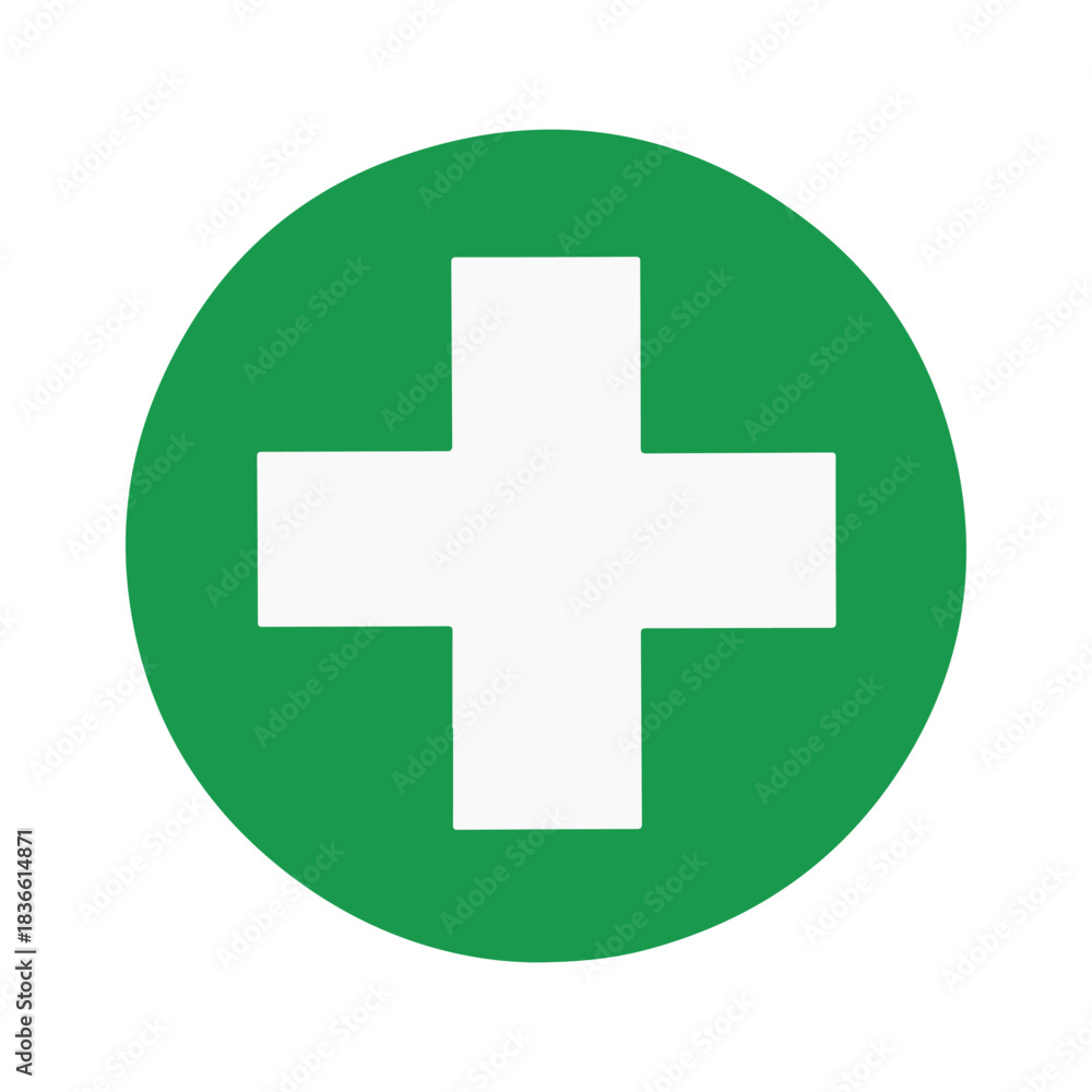 Obraz premium first aid green medical cross icon