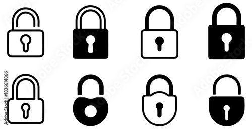 lock security padlock icon set