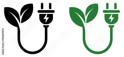 eco plug green energy icon