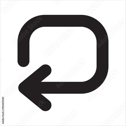 Arrow in circle loop icon. Refresh and reload icon. Repeat and synchronize symbol.