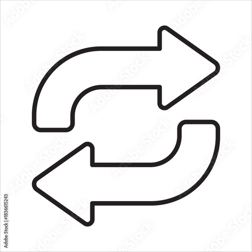 Refresh icon. Reload icon. Repeat and synchronize symbol. Arrow in circle loop icon.