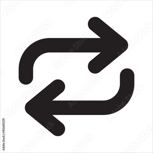 Refresh icon. Reload icon. Repeat and synchronize symbol. Arrow in circle loop icon.