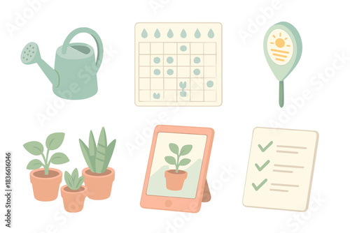 Set of icons for a gardening app