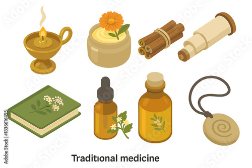 vector illustration of a bottle of essential oil