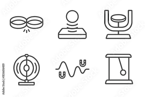 Set of six icons, each with a different design