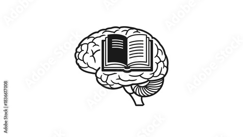 Brain book knowledge learning education mind intelligence memory study reading concept idea thought process design