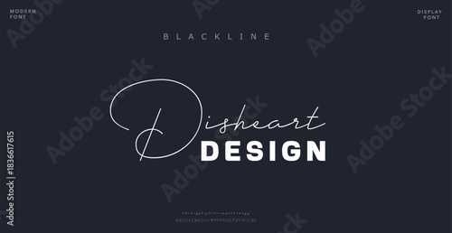 Signature  modern luxury logo alphabet font. Typography abstract sans serif technology, electronic, movie, future, creative brand logos fonts. vector illustration