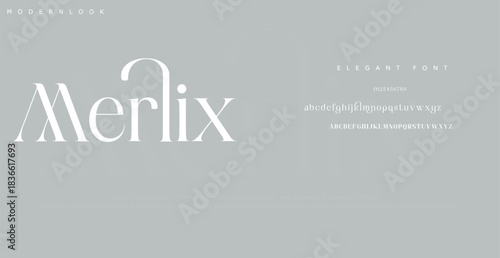 Merlix Luxury Elegant Modern beauty font alphabet logo. Typography beautiful minimal elegant sans fonts fashion wedding vintage retro logos. vector illustration