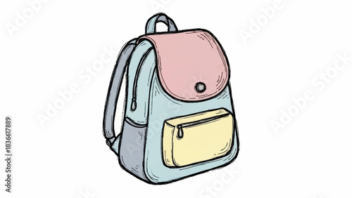 Stylish Backpack Illustration for School and Travel Designs