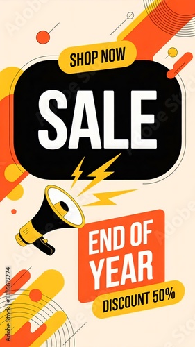 Colorful End of Year Sale Advertising Design