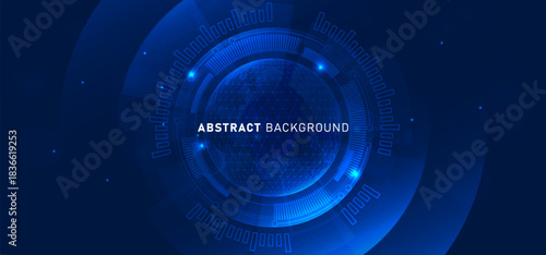 Digital technology speed connect blue background, cyber nano information, abstract communication, map innovation future tech data, internet network connection, Ai big data, line dot illustration 3d