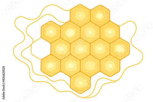 Honeycomb with a yellow background