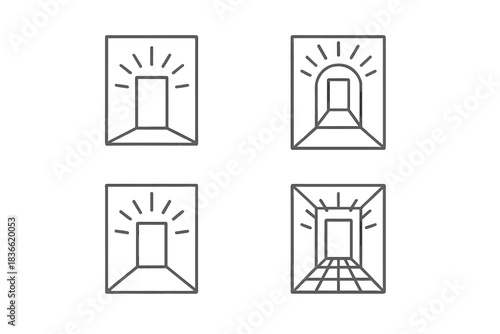 The four images are all of doors, but they are different types of doors