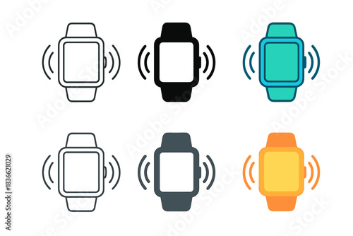 Futuristic Smartwatch Designs. Smartwatch shaking with ghostly ripple effect, futuristic minimal design, first in line style with