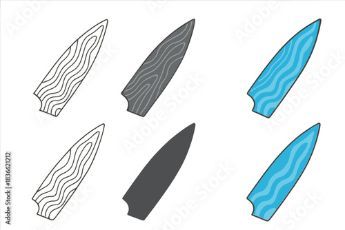 Stylized Damascus Blade Design. Stylized Damascus steel blade with flowing layered patterns, abstract minimalist vector