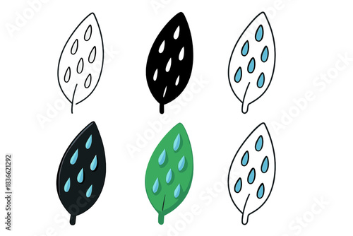 Glossy Blade Variations. Glossy black blade with rain droplets cascading along surface, abstract minimal vector illustration,