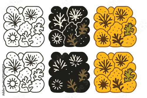 Soil Microstructure Diversity. Close-up view of soil microstructure showing diverse cryptobiotic organisms binding sand grains,