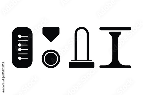 Abstract black and white digital clock display